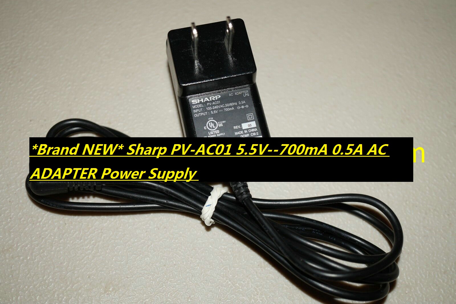 *Brand NEW* Sharp PV-AC01 5.5V--700mA 0.5A AC ADAPTER Power Supply - Click Image to Close